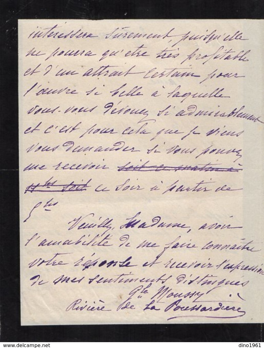 VP13.672 - NICE 1918  - LAS - Lettre De Mme La Générale MOUSSY - Autres & Non Classés