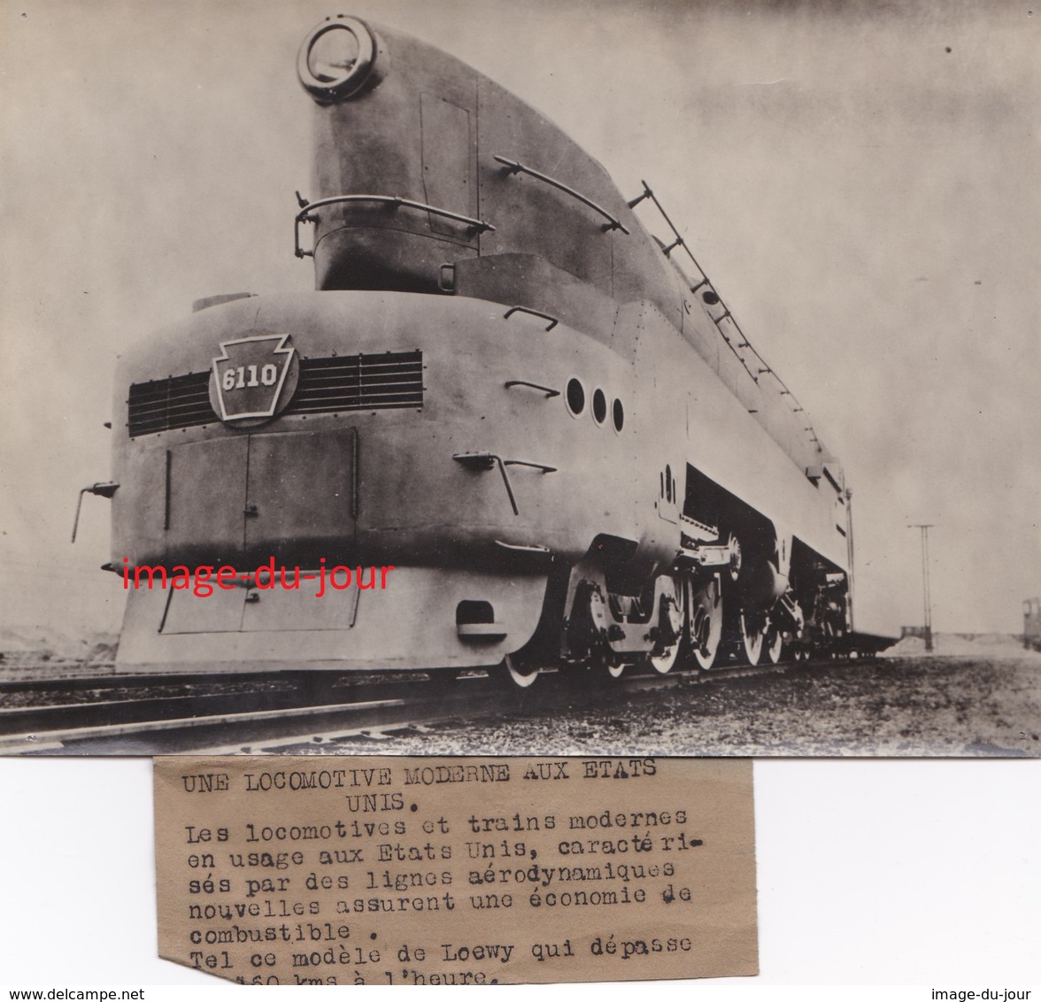 Photo Ancienne  Locomotive Moderne Aux états Unis Modéle De Loewy   PRIX FIXE - Trains