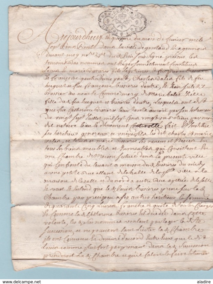 1730 - Règne De Louis XV - Bessières - Licitation Manuscrite De 4 Pages - Généralité De Bordeaux, Agennais  - Un Sol - Manuscrits
