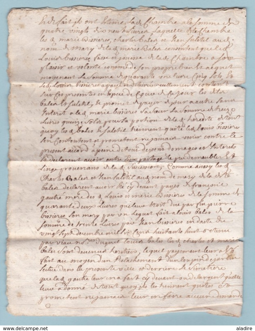 1730 - Règne De Louis XV - Bessières - Licitation Manuscrite De 4 Pages - Généralité De Bordeaux, Agennais  - Un Sol - Manuscrits