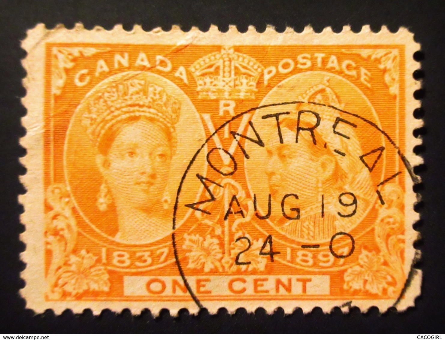 1897 Canada Yt 39, Mi 39 .  Queen Victoria's Diamond Jubilee . Oblitération MONTREAL - Oblitérés