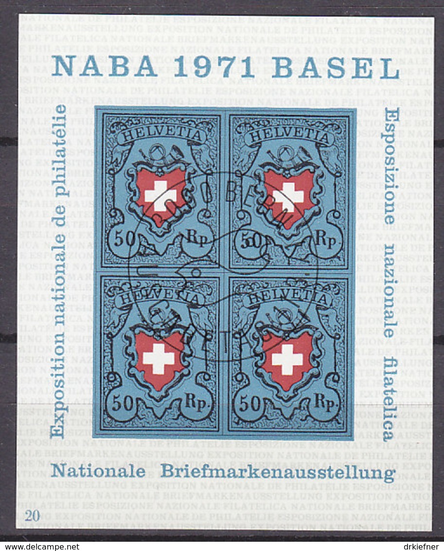 SCHWEIZ Block 21, Gestempelt, Blocknummer 19, NABA 1971 - Blocks & Kleinbögen