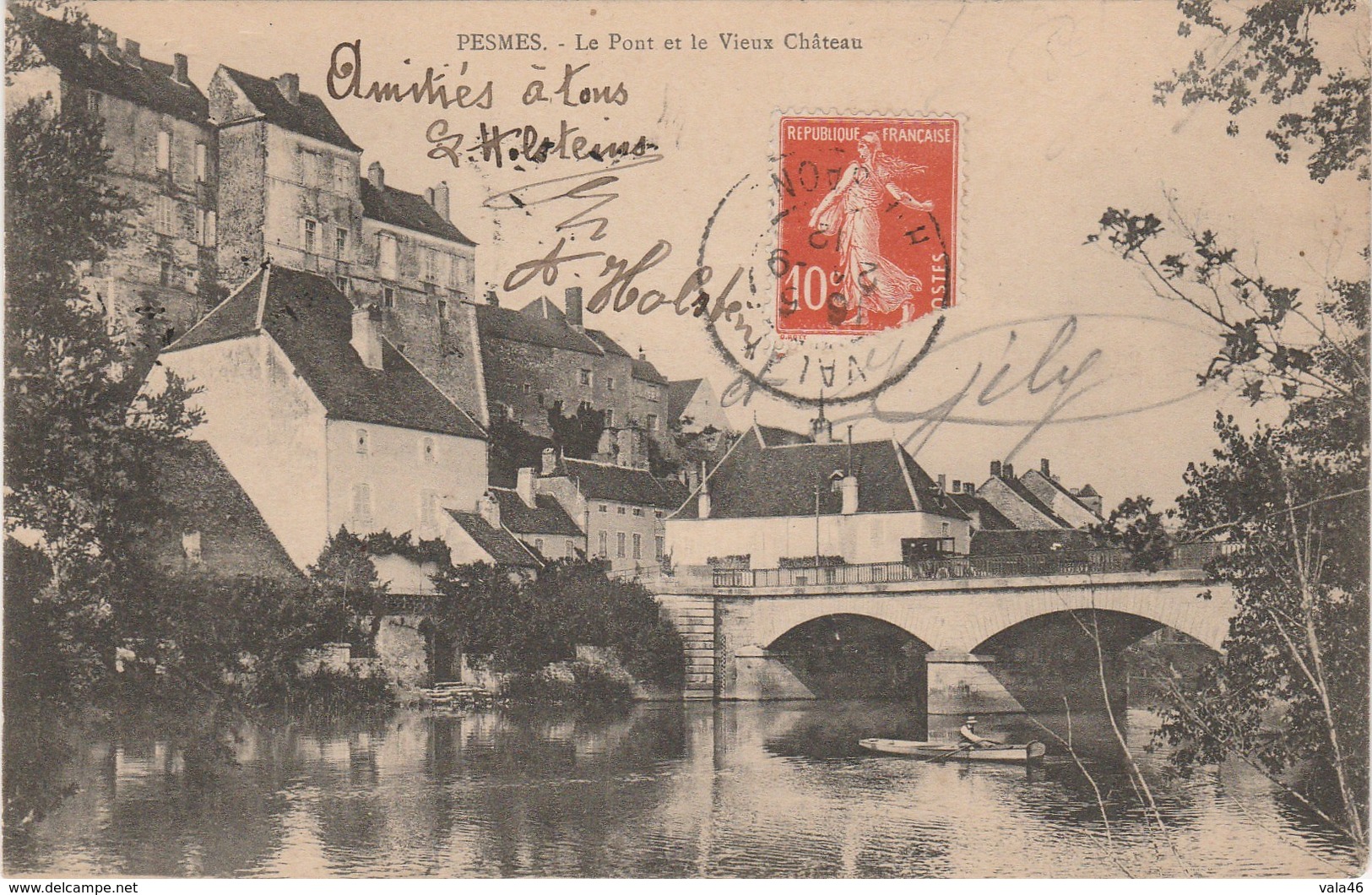 PESMES   70  HAUTE SAONE   CPA     LE PONT ET LE VIEUX  CHATEAU - Pesmes