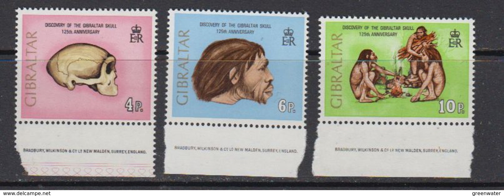 Gibraltar 1973 Gibraltar Skull 3v (+margin) ** Mnh (41506) - Gibilterra