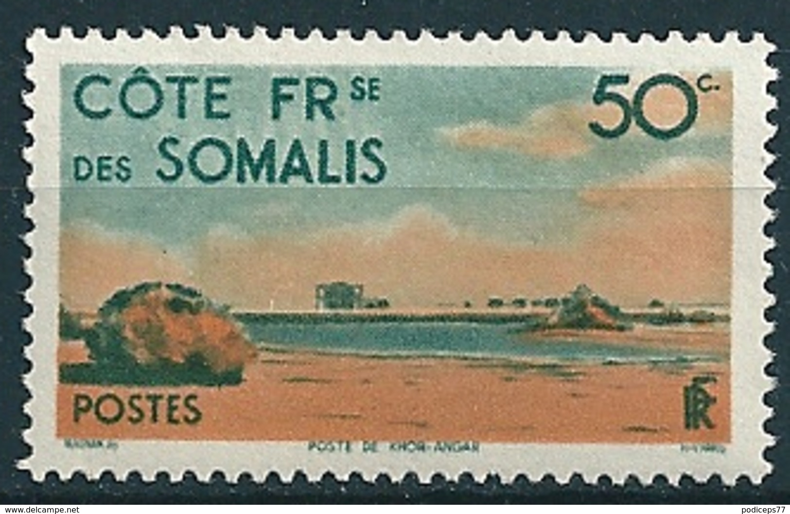 Frz. Somaliküste  1947  Fm 50c  Mi-Nr. 288 Postfrisch/MNH - Ungebraucht