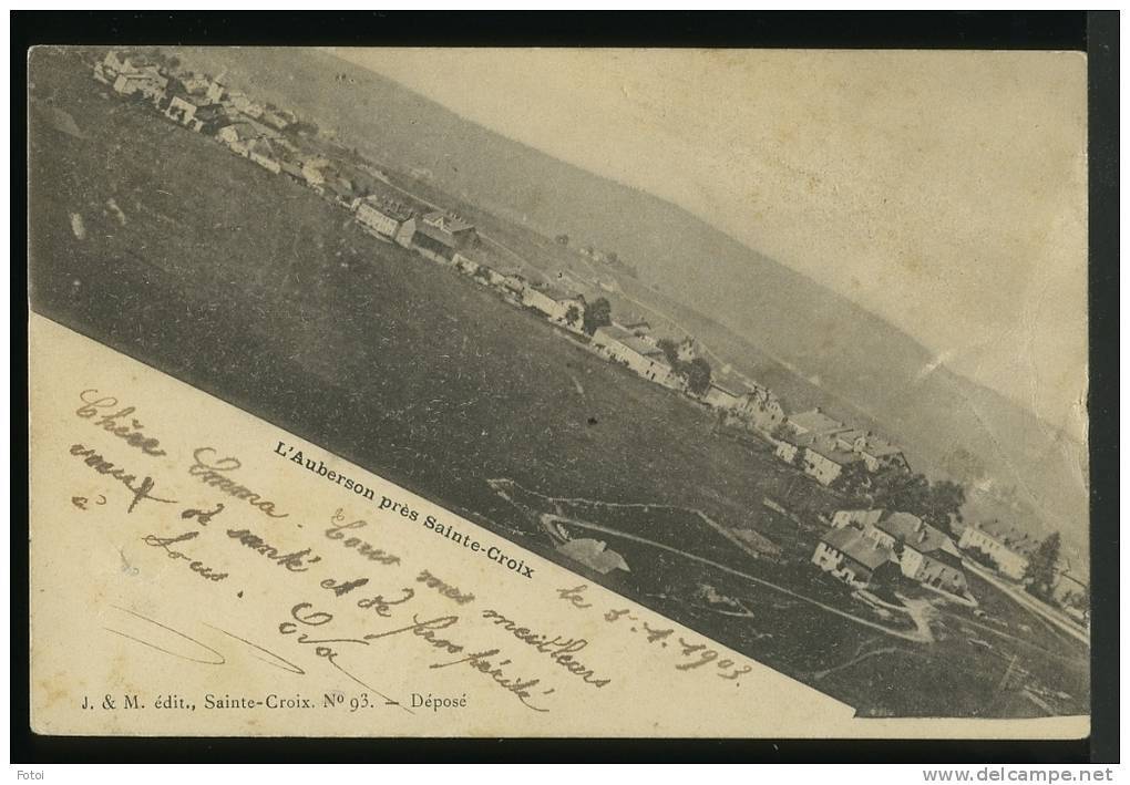 1903 PHOTO POSTCARD AUBERSON PRES SAINTE CROIX SWITZERLAND SUISSE SCHWEIZ CARTE POSTALE - Sainte-Croix 