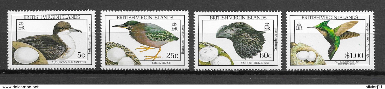 ILES VIERGES BRITANNIQUES Oiseaux N° 642 à 645 Neufs** Cote 10€ - Altri & Non Classificati