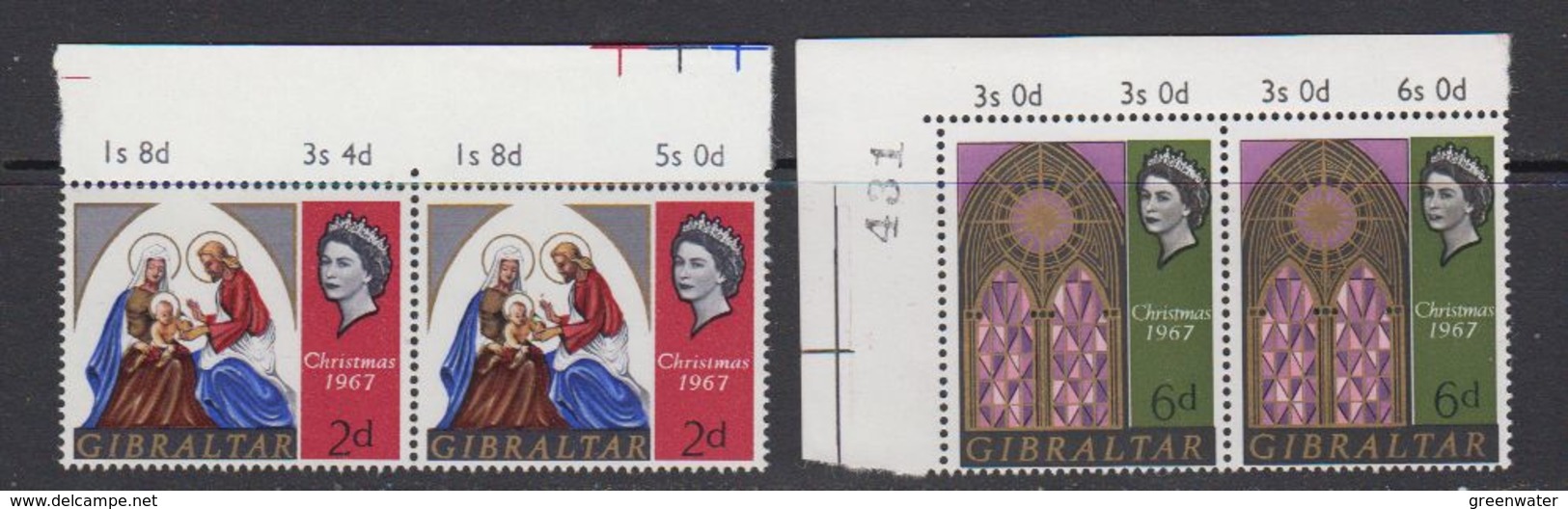 Gibraltar 1967 Christmas 2v  (pair) ** Mnh (41506B) - Gibraltar