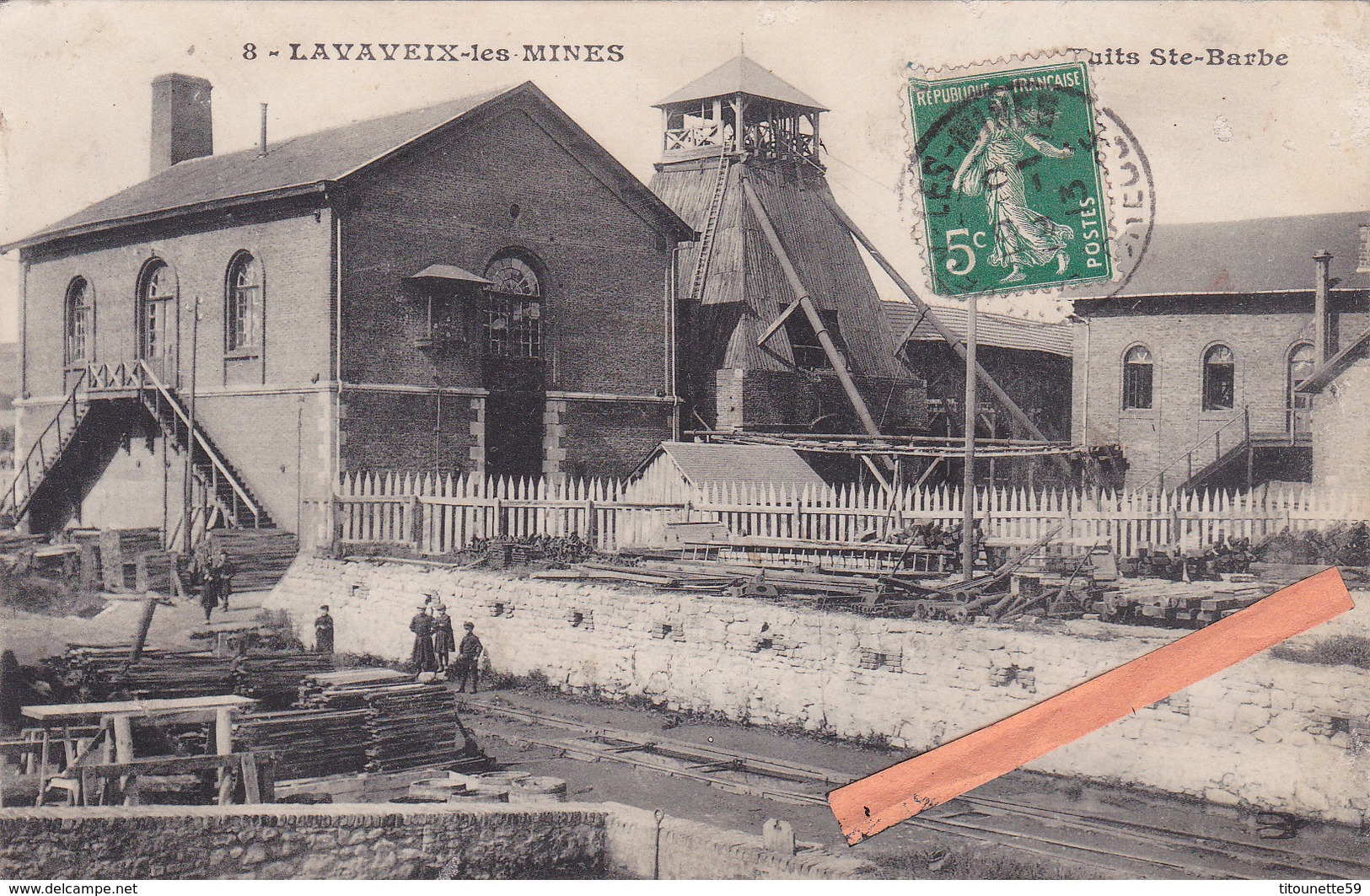 23-LAVAVEIX-les-MINES - PUITS Ste BARBE- Ecrite- 2 Cachets Lavaveix-les-Mines Et Aubusson 19/1/1913- - Altri & Non Classificati