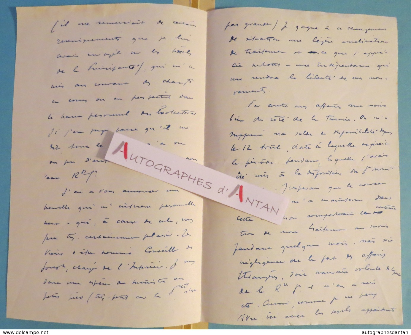 L.A.S 1919 Principauté De MONACO - Ministère D'Etat - Longue Lettre Autographe - Signataire à Identifier - LAS - Autres & Non Classés