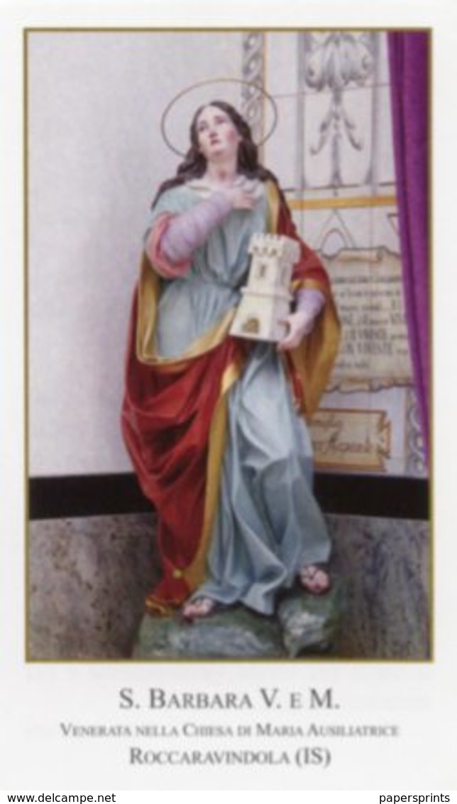 Roccaravindola (Isernia) - Santino SANTA BARBARA Vergine E Martire - PERFETTO P87 - Religione & Esoterismo