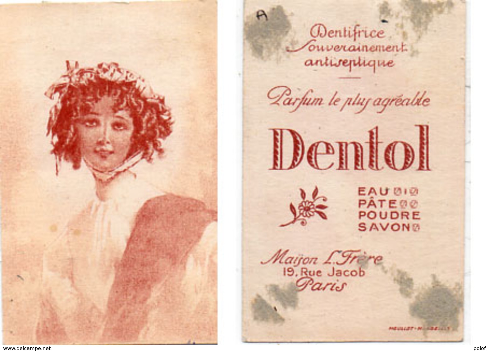 Dentifrice - "Dentol"  Portrait De Femme .  (110648) - Publicités