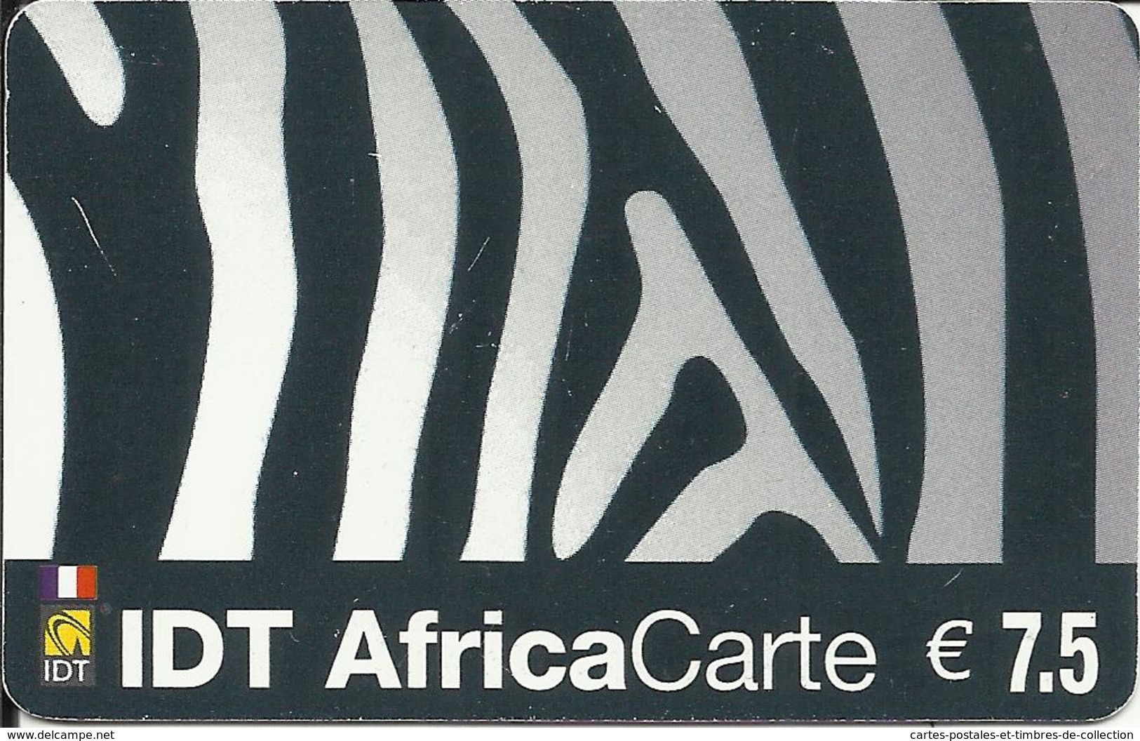 Télécarte 7,5 € , Africa Carte - Zebra,  N° FR-PRE-IDT-01B , N° Série:7,5-1228029822 - Per Cellulari (ricariche)