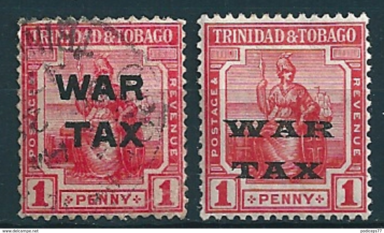 Trinidad/Tobago 1917  War Tax  2 Werte - Trinidad & Tobago (...-1961)