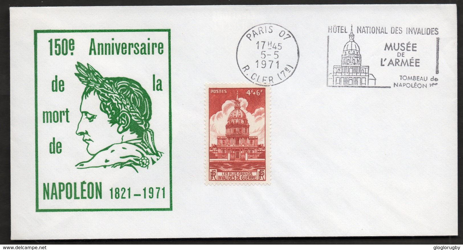 Fdc 150 EME ANNIVERSAIRE MORT  DE NAPOLEON  PARIS 5 5 1971 FLAMME - Napoléon