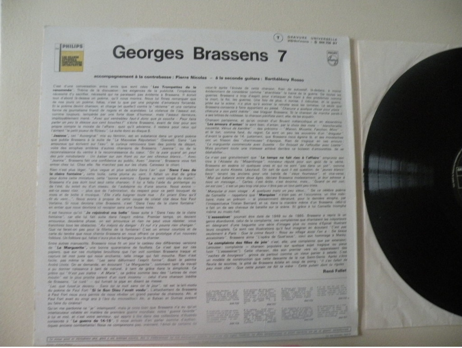 Georges Brassens (VII) (Titres Sur Photos) - Vinyle 33 T LP Philips - Autres - Musique Française