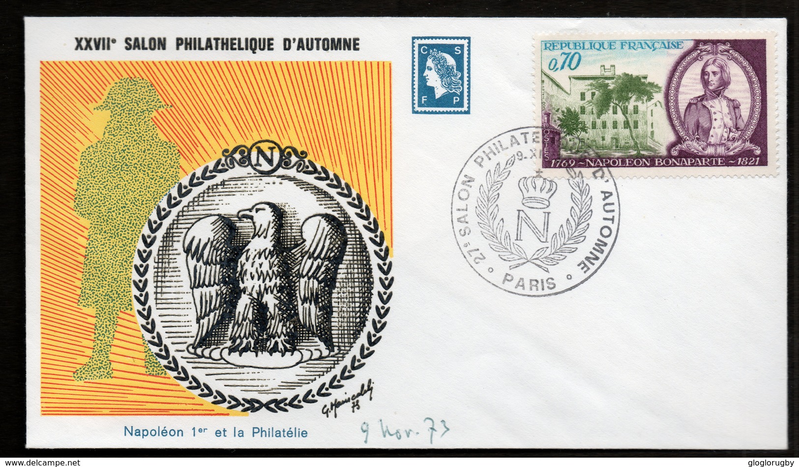 Fdc   DE NAPOLEON 1ER  PARIS 9 11 1973  ET LA PHILATELIE - Napoléon