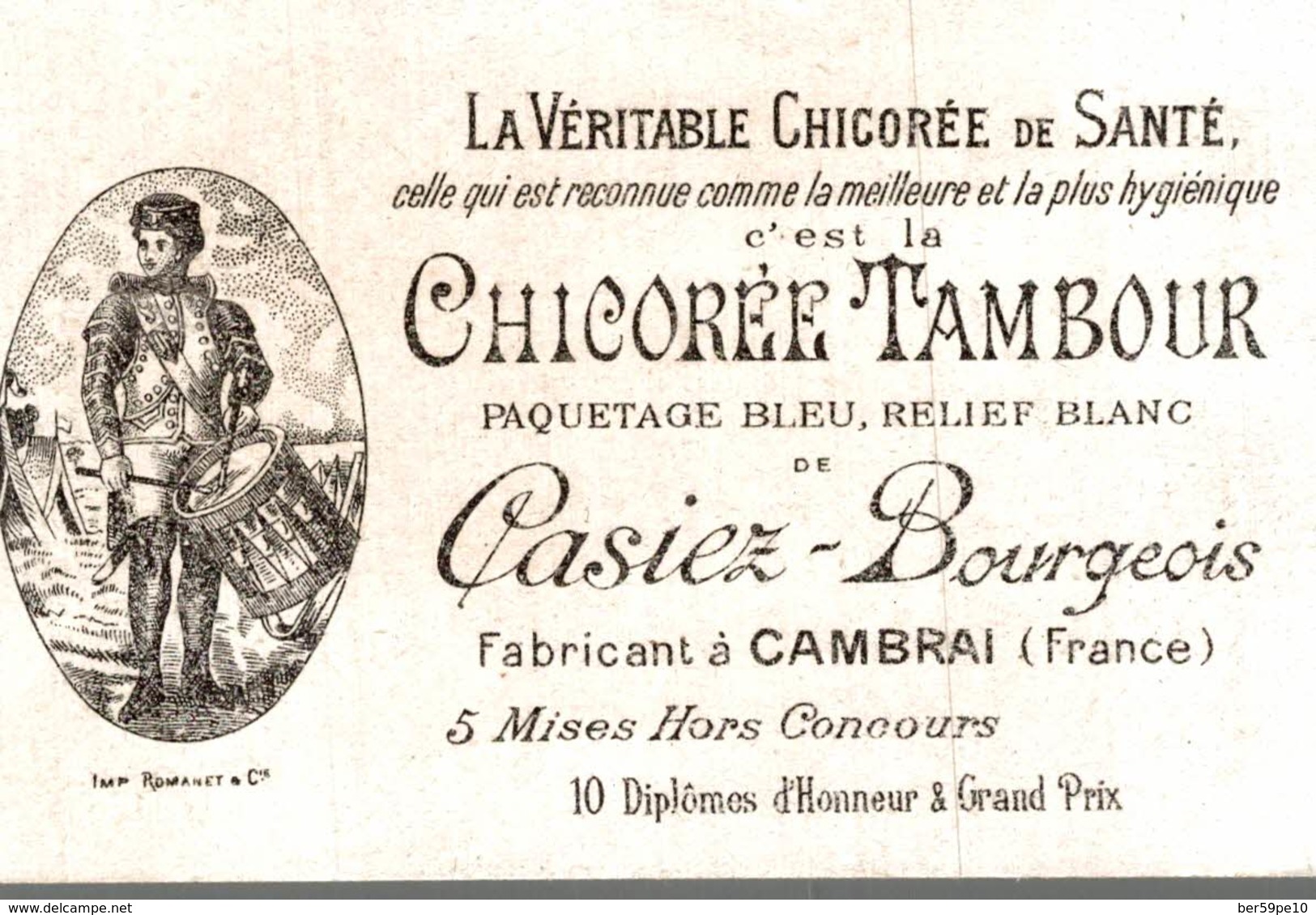 CHROMO CHICOREE AU TAMBOUR CASIEZ-BOURGEOIS CAMBRAI  RICHELIEU FORCANT LE PAS DE SUZE - Autres & Non Classés