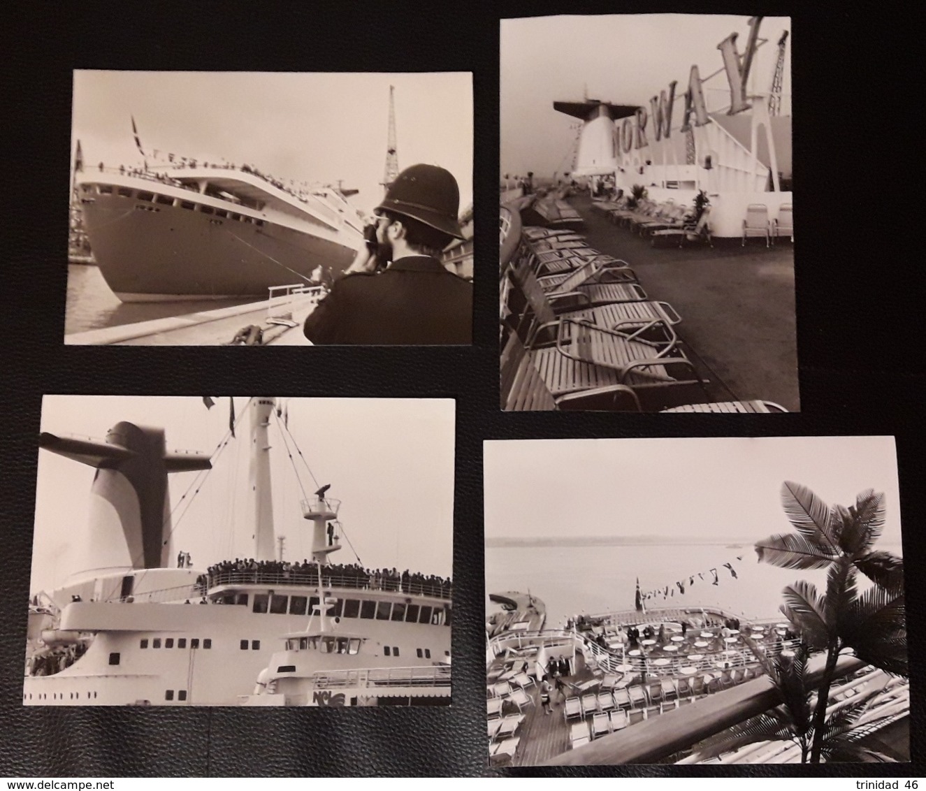 LE FRANCE  NORWAY  PAQUEBOT BATEAU LOT DE 4 PHOTOGRAPHIES  PHOTOS  GRAND FORMAT 16 X 21 C M - Bateaux