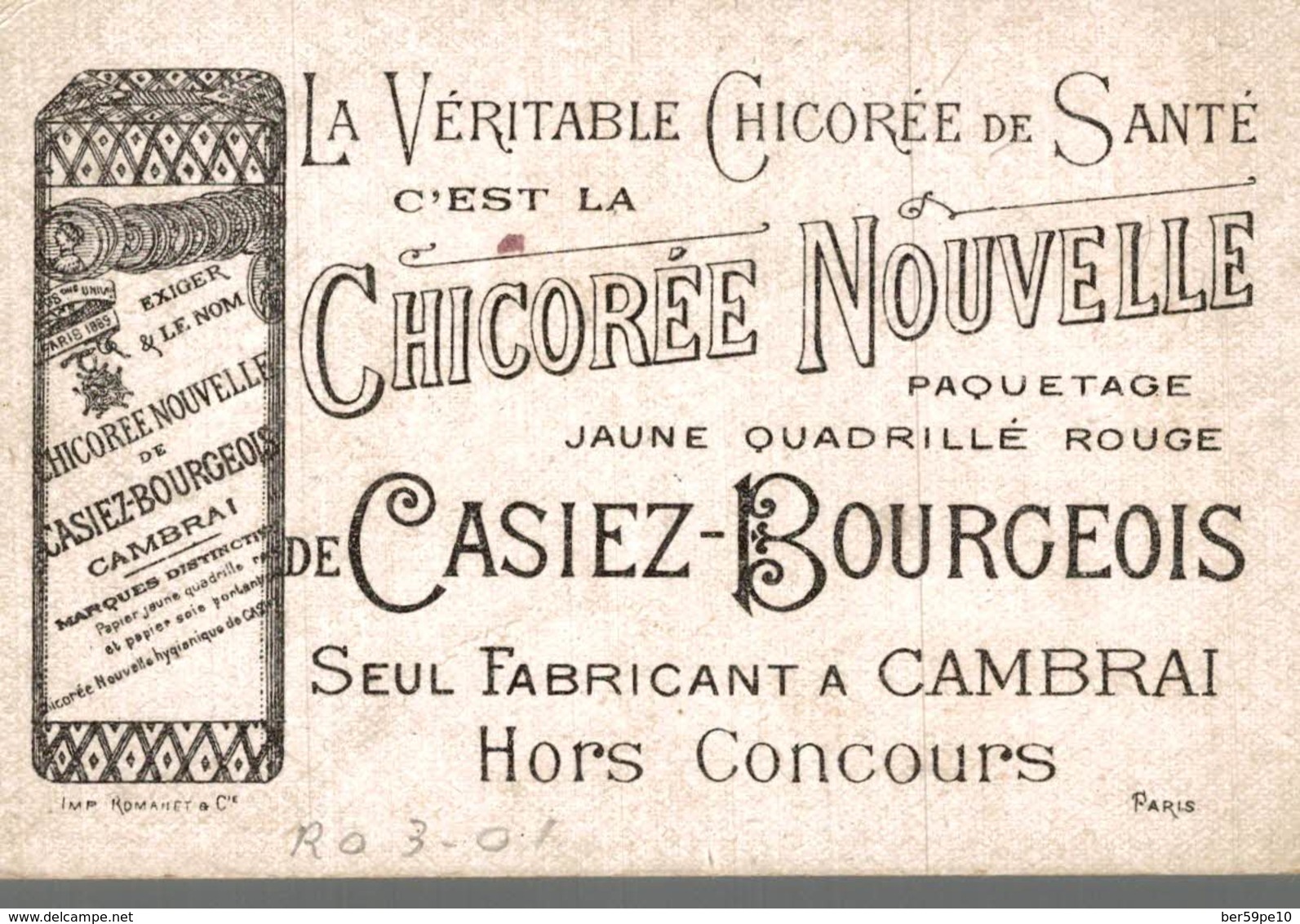 CHROMO CHICOREE NOUVELLE CASIEZ-BOURGEOIS CAMBRAI  HORATIUS  COCLES - Autres & Non Classés
