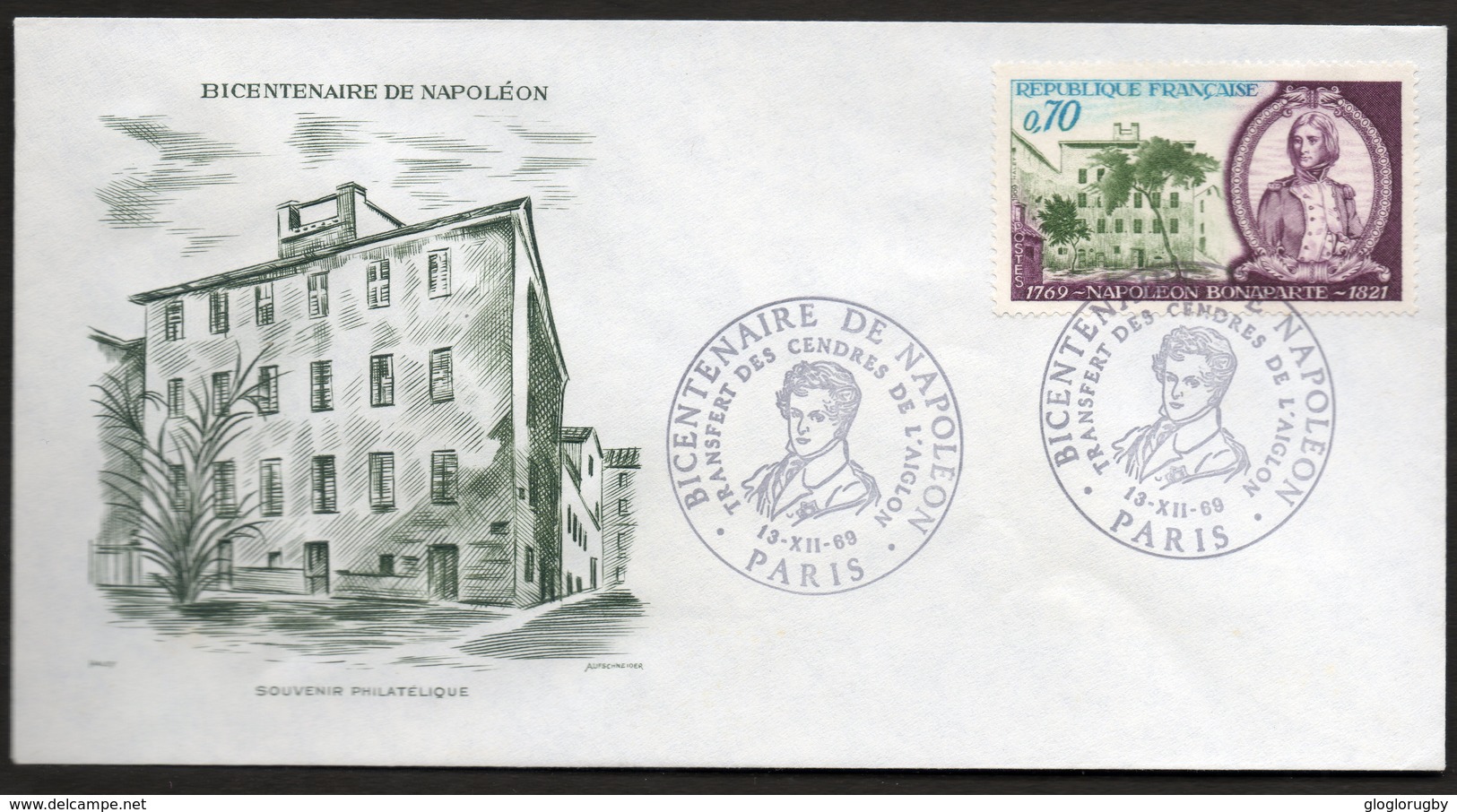 Fdc  BICENTENAIRE DE NAPOLEON PREMIER EMPEREUR DES FRANCAIS PARIS  16 8 1969 - Napoléon