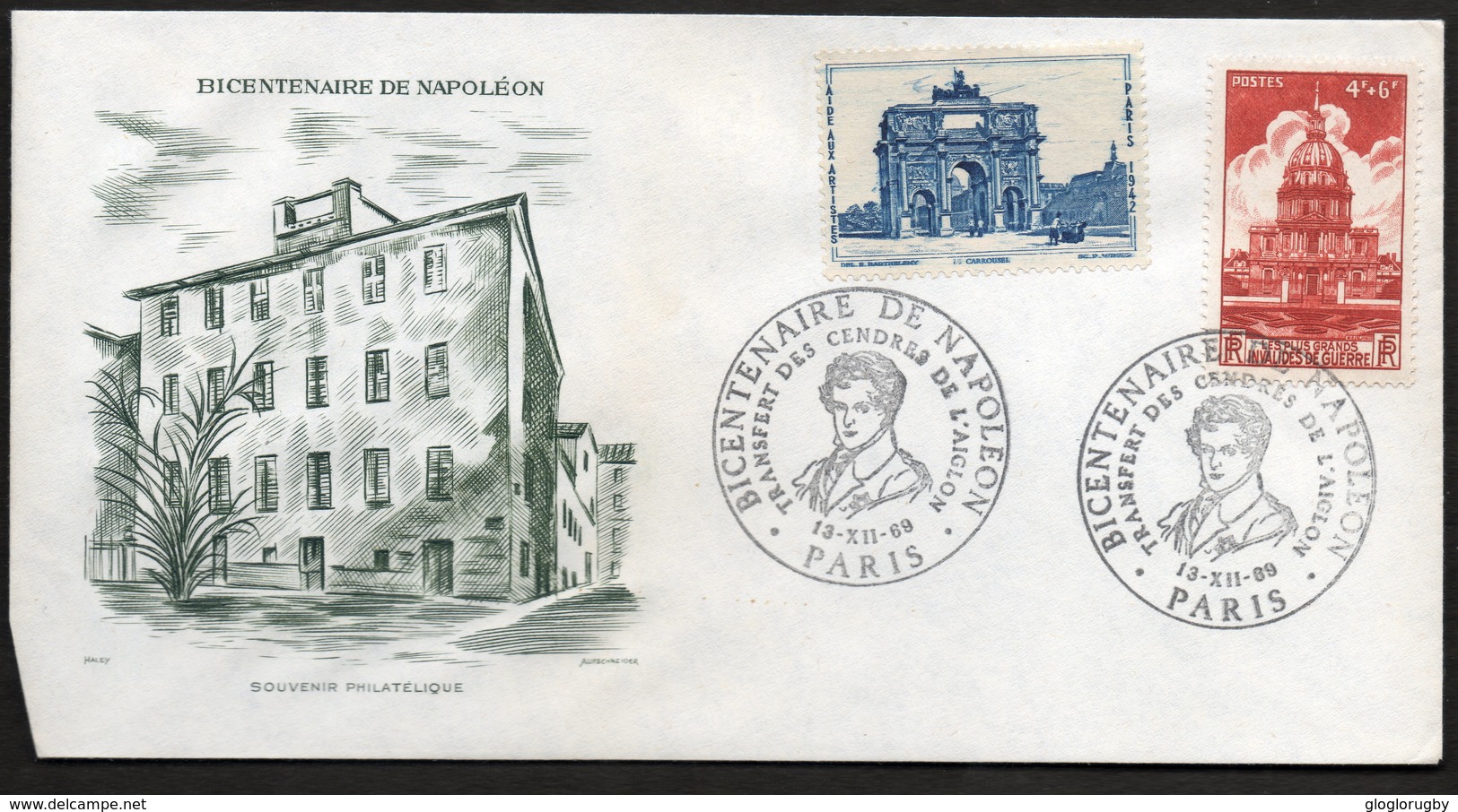 Fdc  BICENTENAIRE DE NAPOLEON PREMIER EMPEREUR DES FRANCAIS PARIS  16 12 1969 - Napoléon