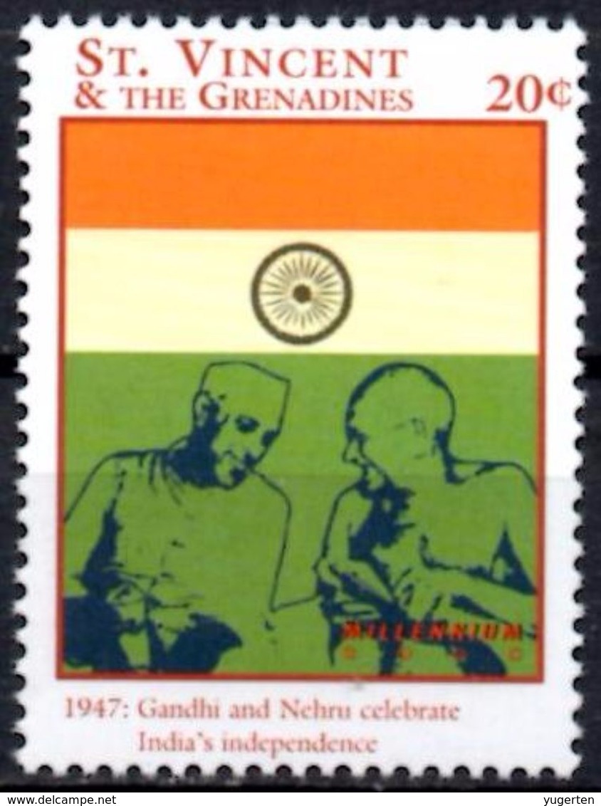 ST VINCENT MNH** - Neuf Mint - Mahatma Ghandi & Nehru - Gandhi - India - Celebrities Non Violence - Mahatma Gandhi