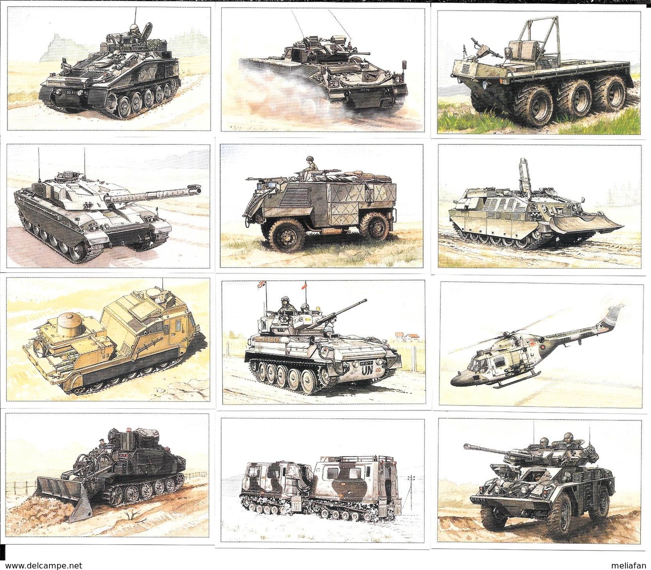 BB91 - SERIE COMPLETE 24 CARTES BRITISH ARMY MAGAZINE - UNIFORMES ET ENGINS BLINDES - Uniformes