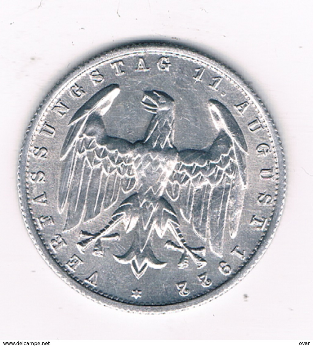 3 MARK 1922 A DUITSLAND /8003/ - 3 Mark & 3 Reichsmark