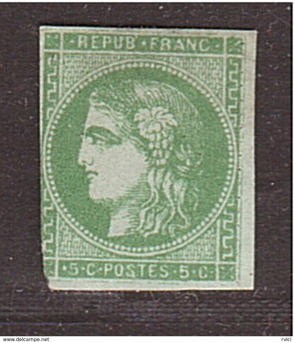 FRANCE Émission Bordeaux 5c Vert NEUF, Déf. - 1870 Emission De Bordeaux