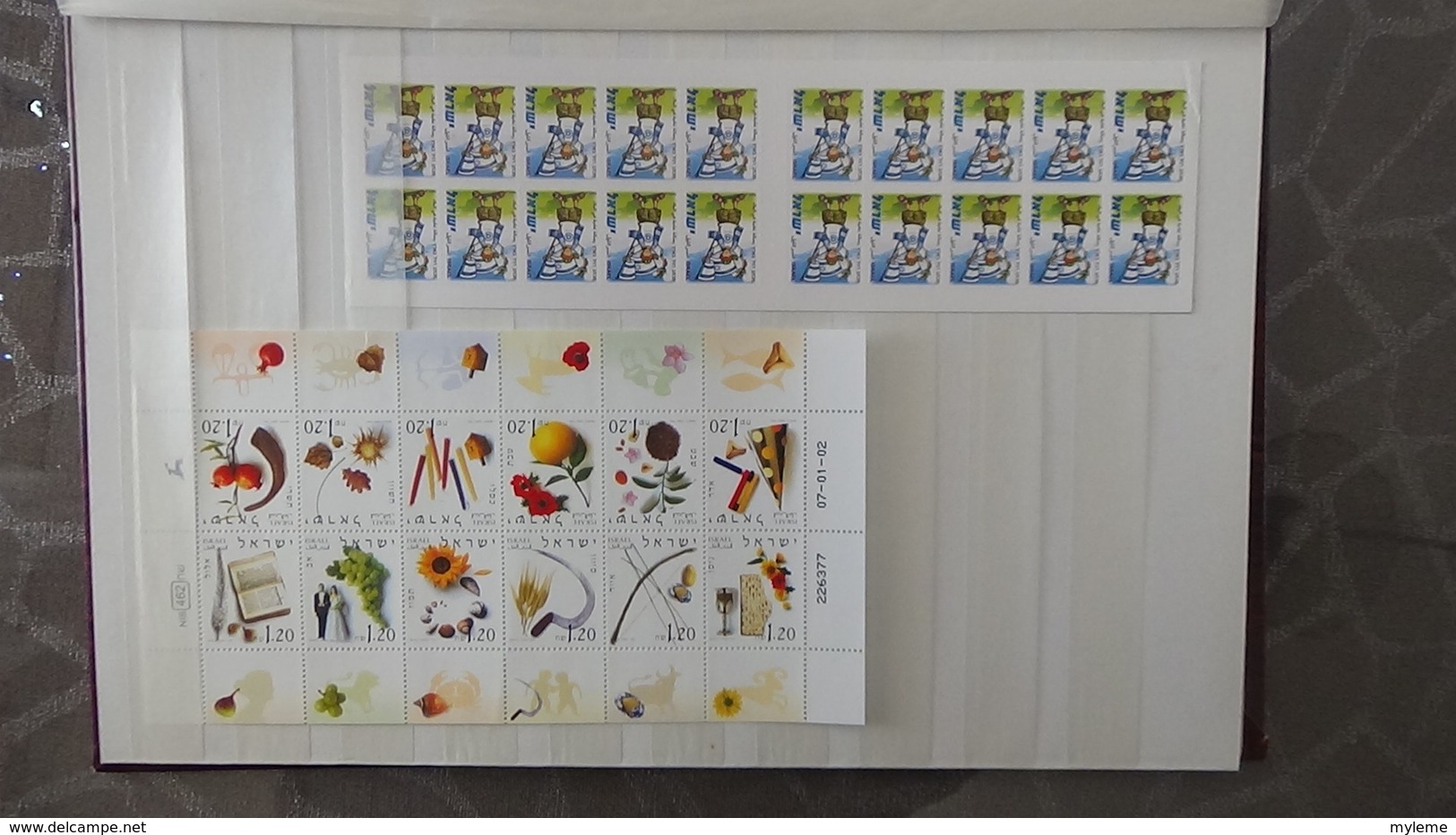 Grosse collection de timbres + blocs + carnets d'Israël tous avec tabs et **. Côte ++ A saisir !!!