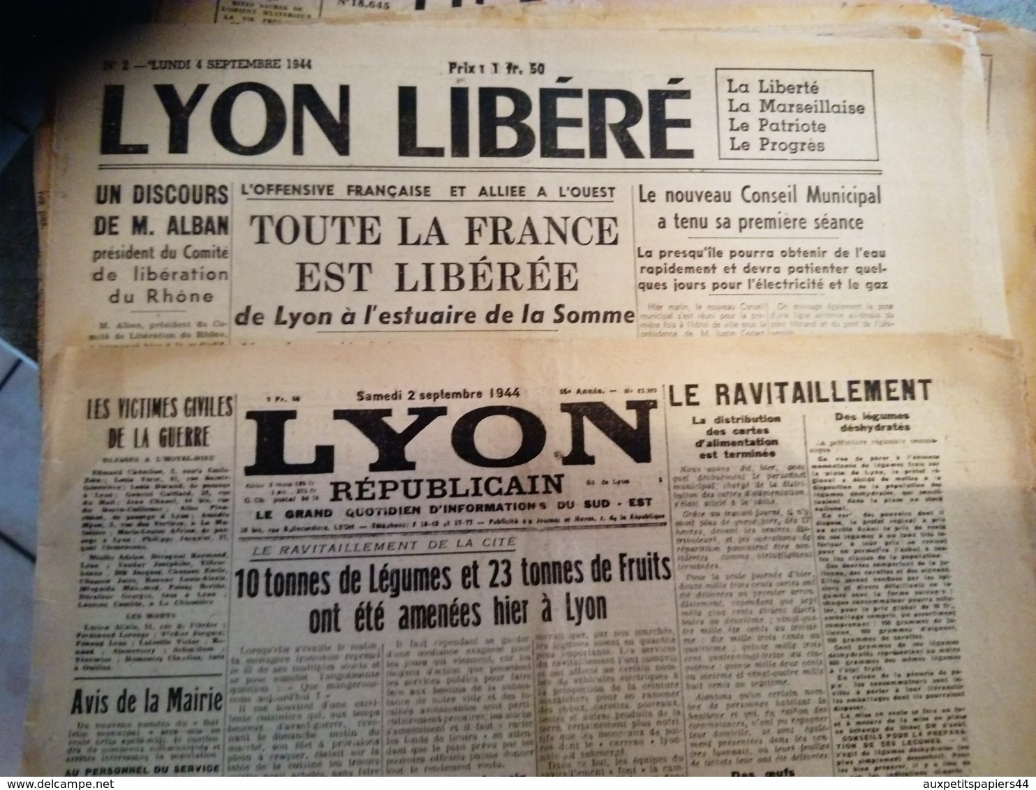 Lot 3.5 Kg Articles, Journaux & Courriers Divers Franco-Allemands autour de la Guerre 1939-45 Hitler, Lyon-Soir, Nazi