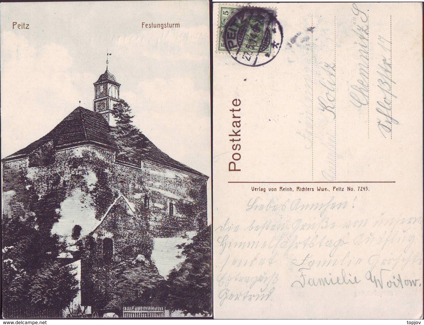 GERMANY - PEITZ - FESTUNGTURM - 1914 - Peitz