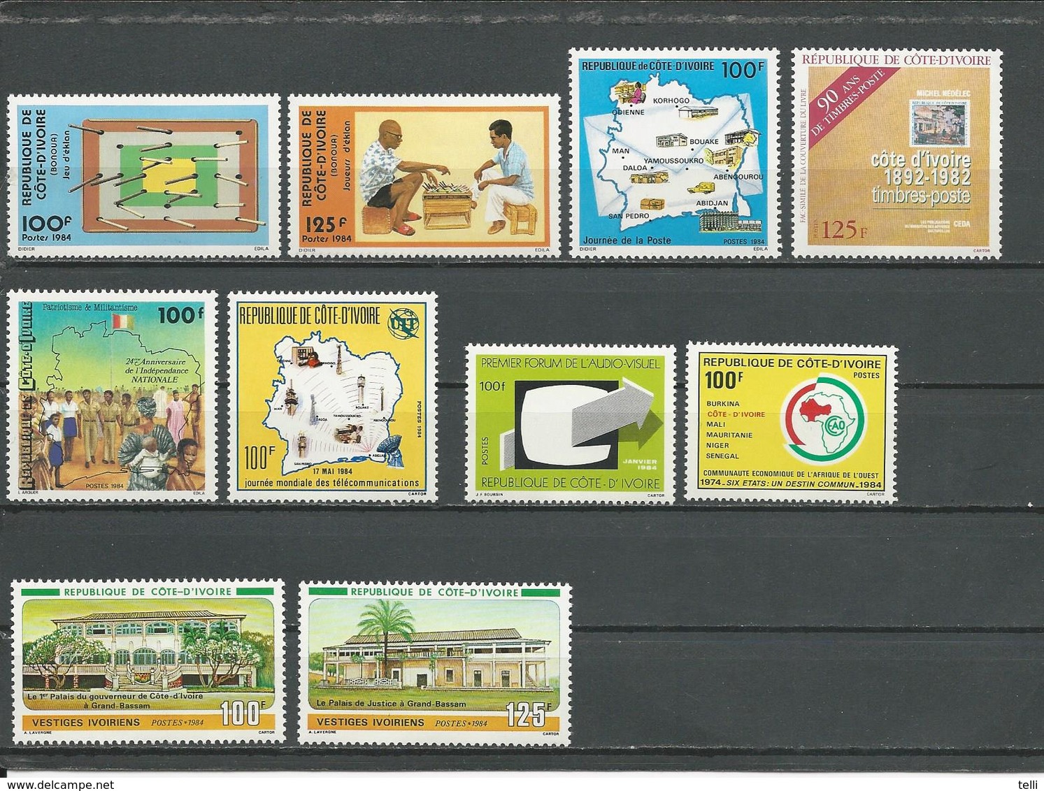 COTE IVOIRE Voir Détail (10) ** Cote 14,20 $ 1984 - Côte D'Ivoire (1960-...)