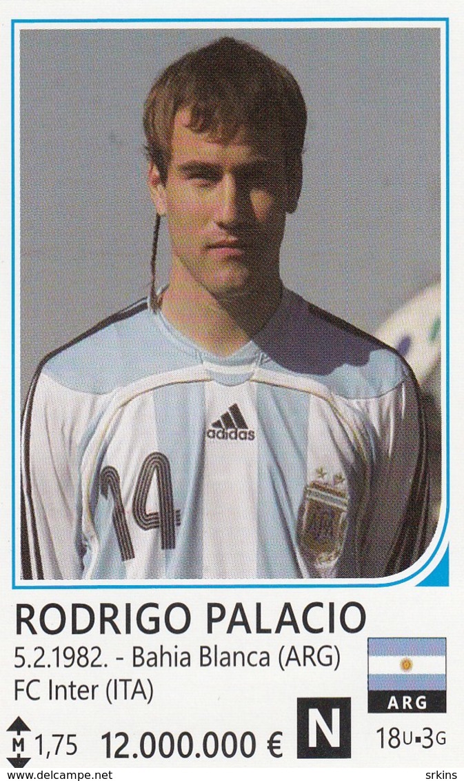 Card (no Sticker)  Rodrigo Palacio Argentina Brazil FIFA 2014 Bosnia Edition Football WC World Cup - Altri & Non Classificati