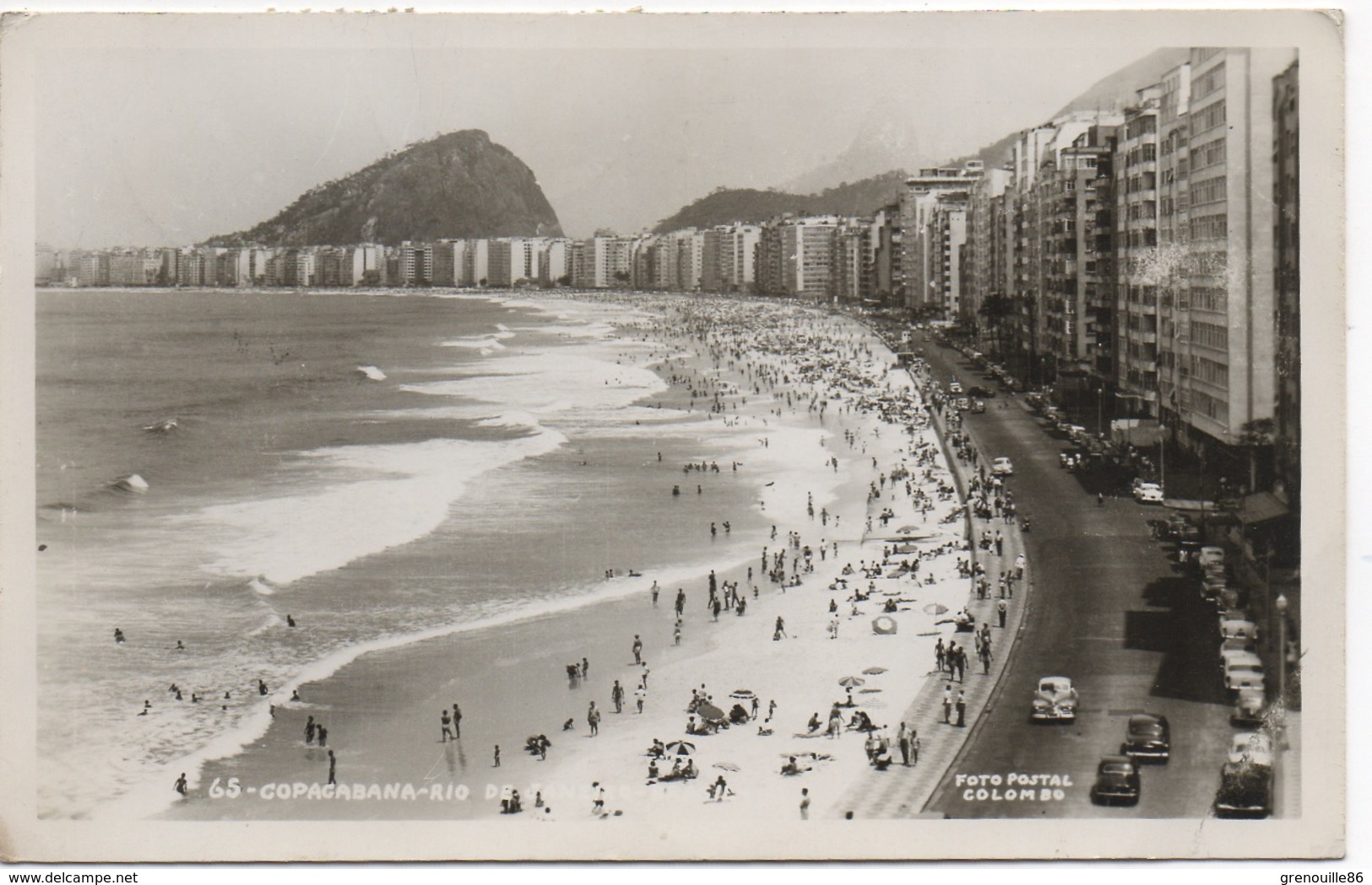 CPA BRÉSIL RIO DE JANEIRO - COPACABANA La Baie  1961 (timbres) - Copacabana