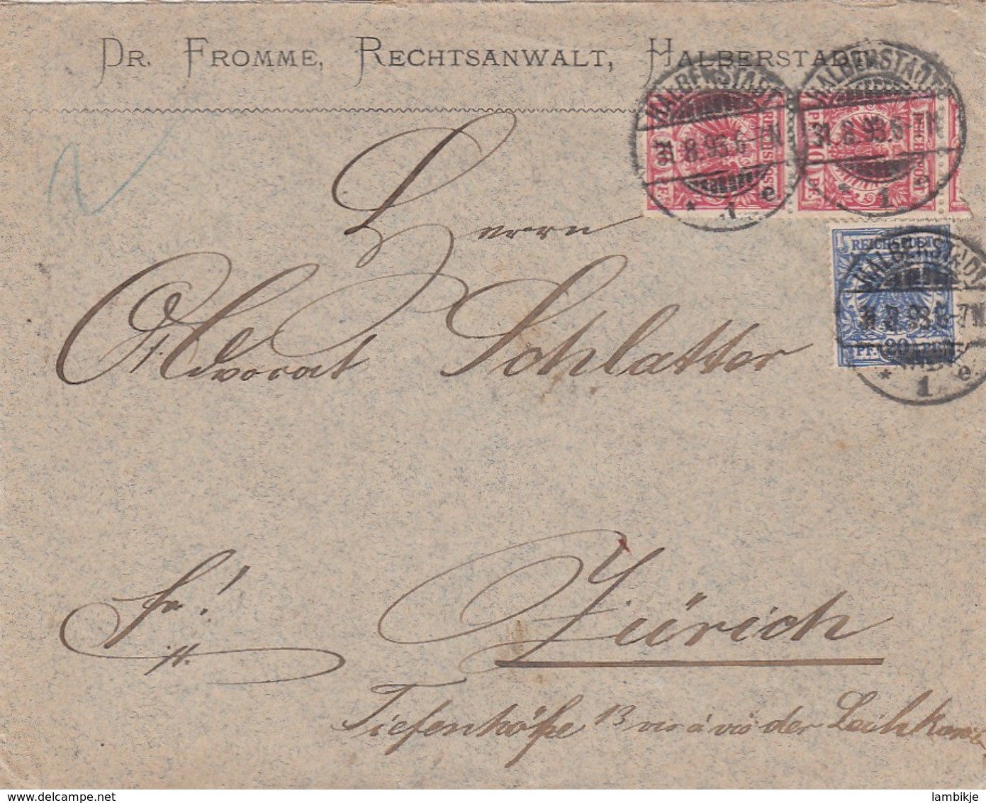 Deutsches Reich Brief 1893 - Storia Postale