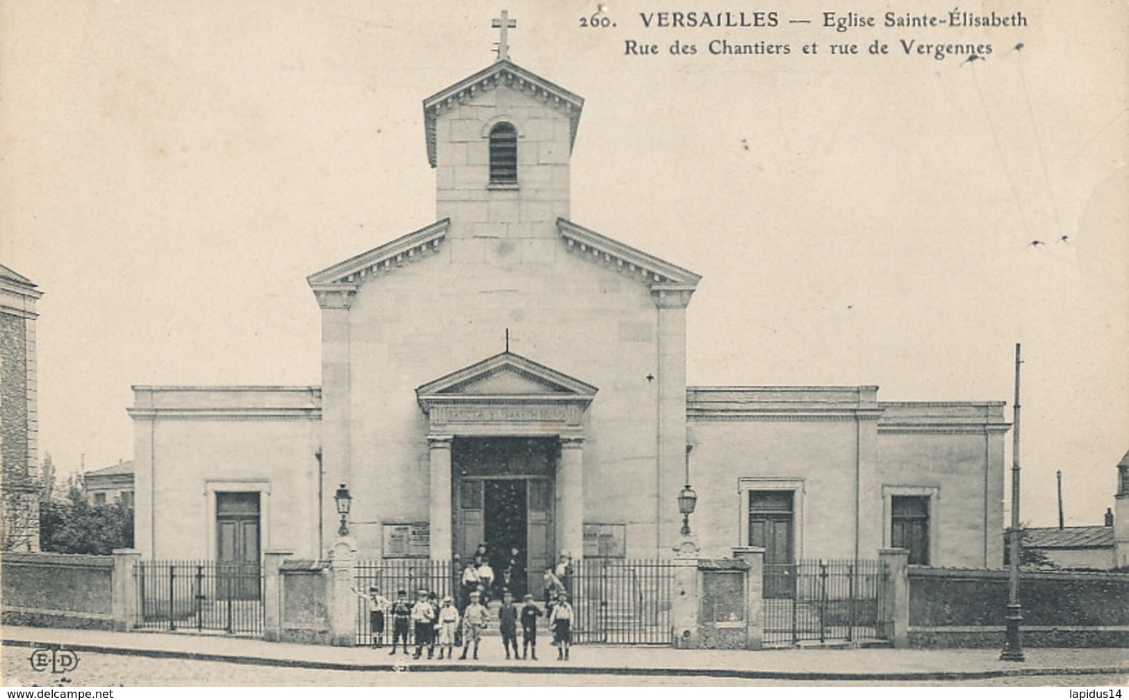 AL 986 / CPA  VERSAILLES   (78)  EGLISE SAINTE ELISABETH  RUE DES CHANTIERS - Versailles