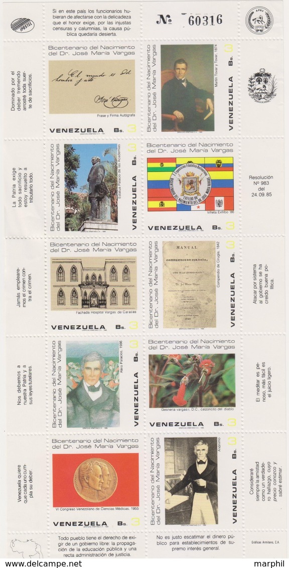 Venezuela 1986 MiN°2329 10v MNH - Venezuela