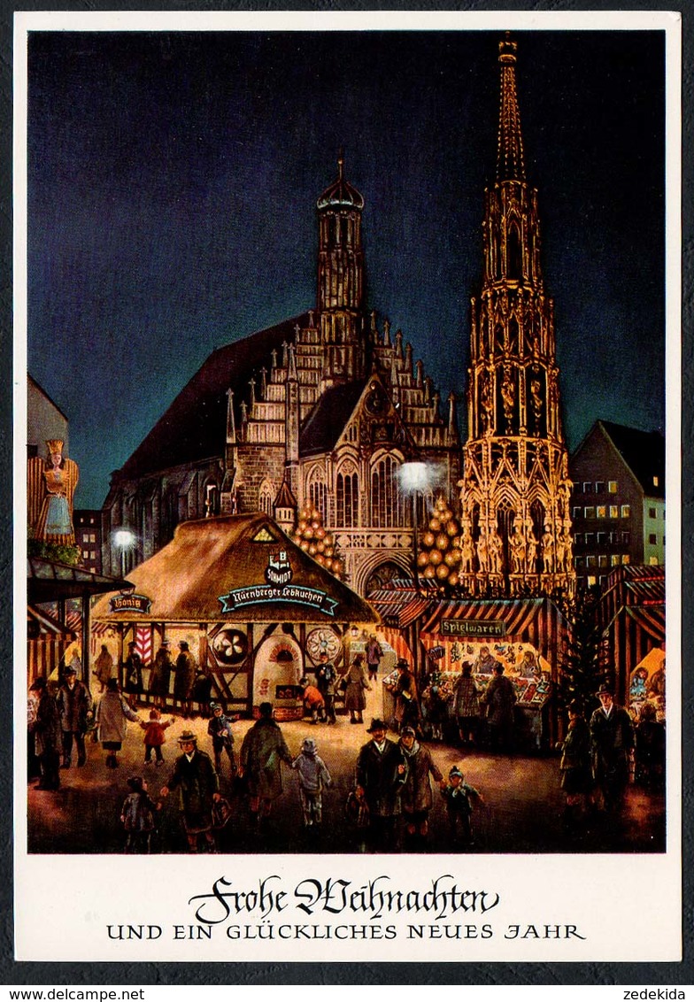 C0667 - Glückwunschkarte Weihnachten - Weihnachtsmarkt Christkindlesmarkt Nürnberg - Werbekarte - Altri & Non Classificati