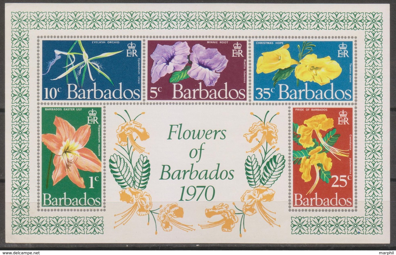 Barbados 1970 MiN°317 Block 1v MNH - Barbados (1966-...)