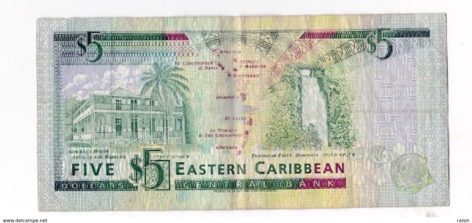 Billet  Eastern Caribbean  5  Five BE - Caribes Orientales