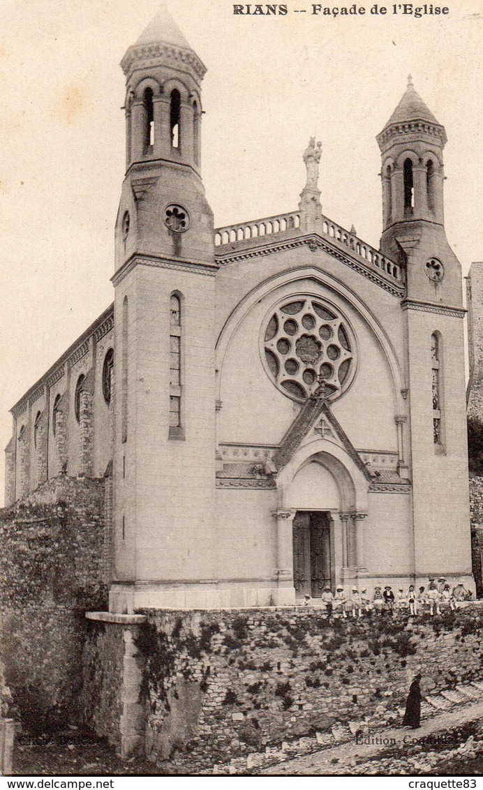 RIANS  -FACADE  DE L'EGLISE       CARTE ANIMEE - Rians