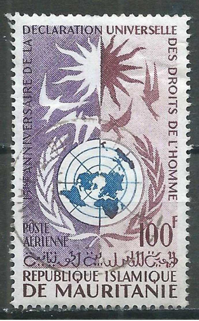 Mauritanie Poste Aérienne YT N°33 Déclaration Universelle Des Droits De L'homme Oblitéré ° - Mauritanie (1960-...)