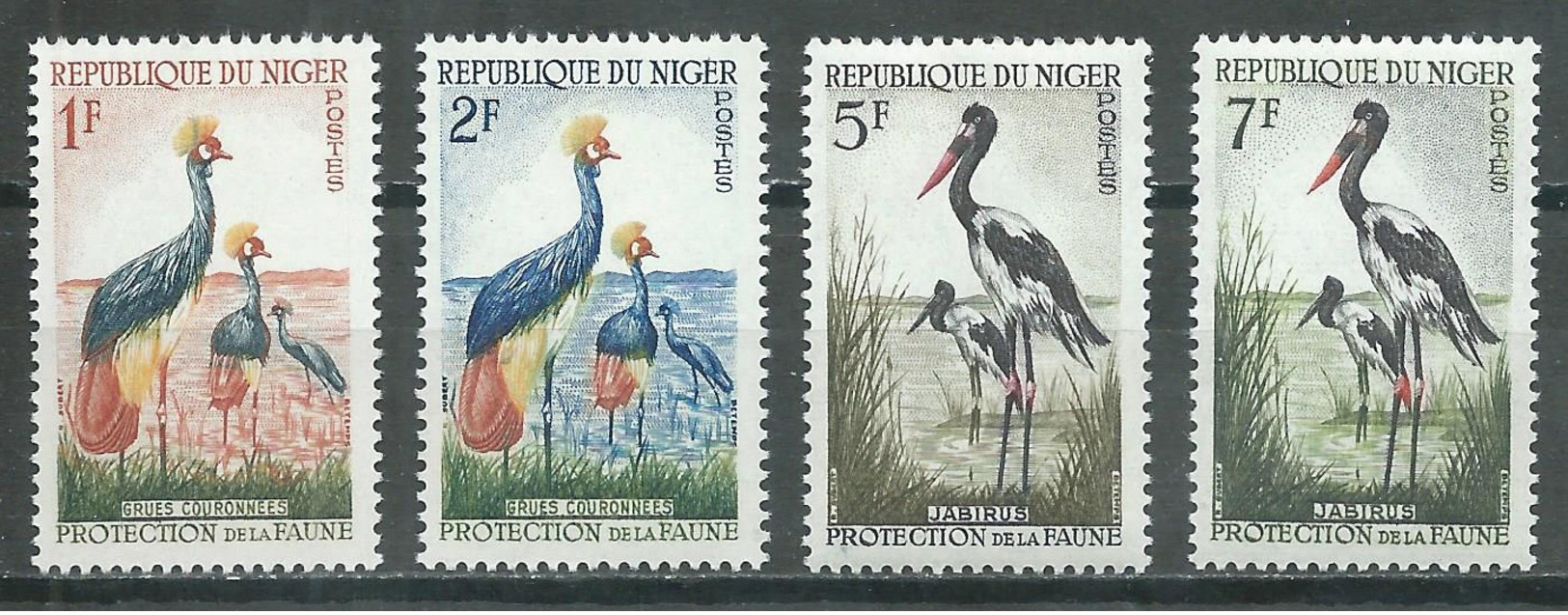 Niger YT N°97-98-99-100 Grue Couronnée Et Jabirus Neuf/charnière * - Niger (1960-...)