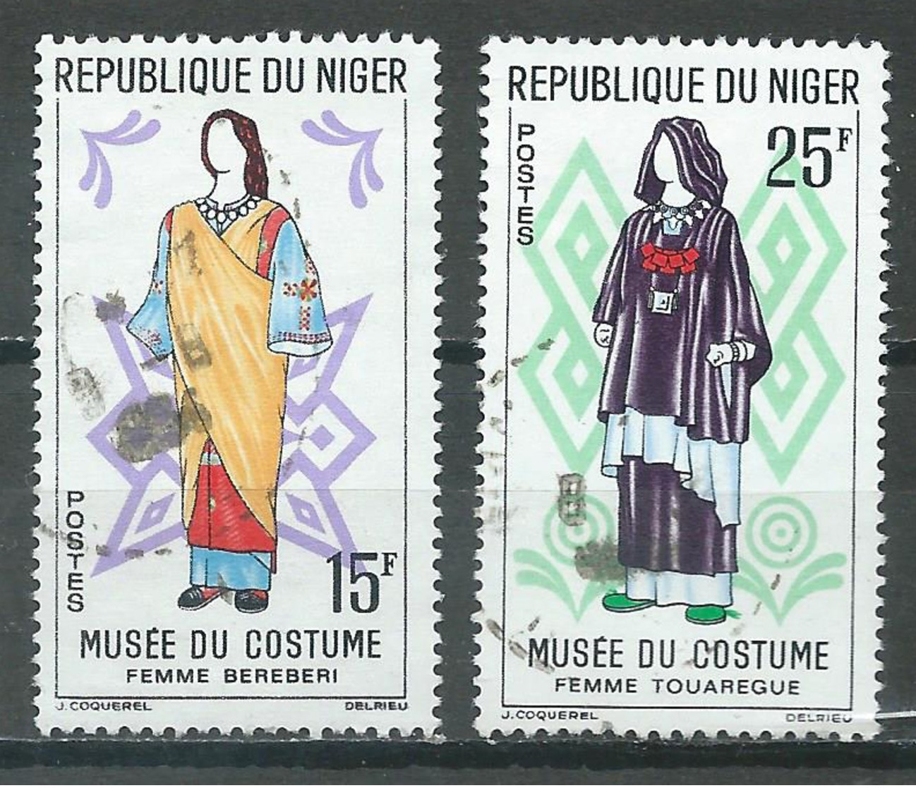 Niger YT N°128-130 Musée Du Costume Oblitéré ° - Niger (1960-...)