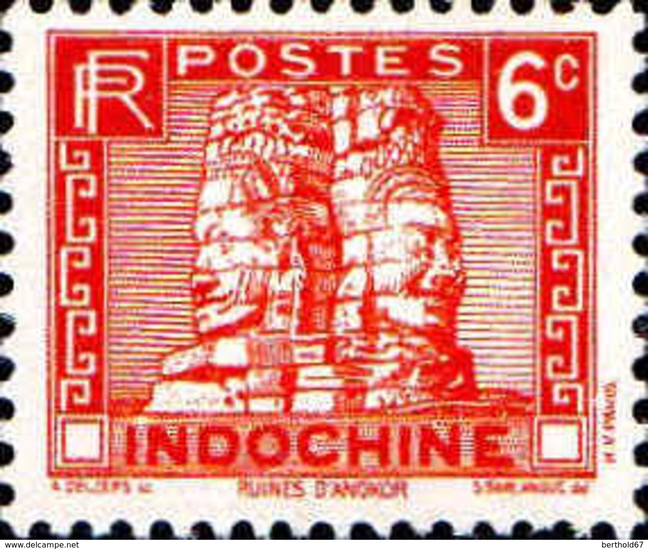 Indochine Poste N* Yv:160 Mi:164 Ruines D'Angkor (Trace De Charnière) - Nuevos