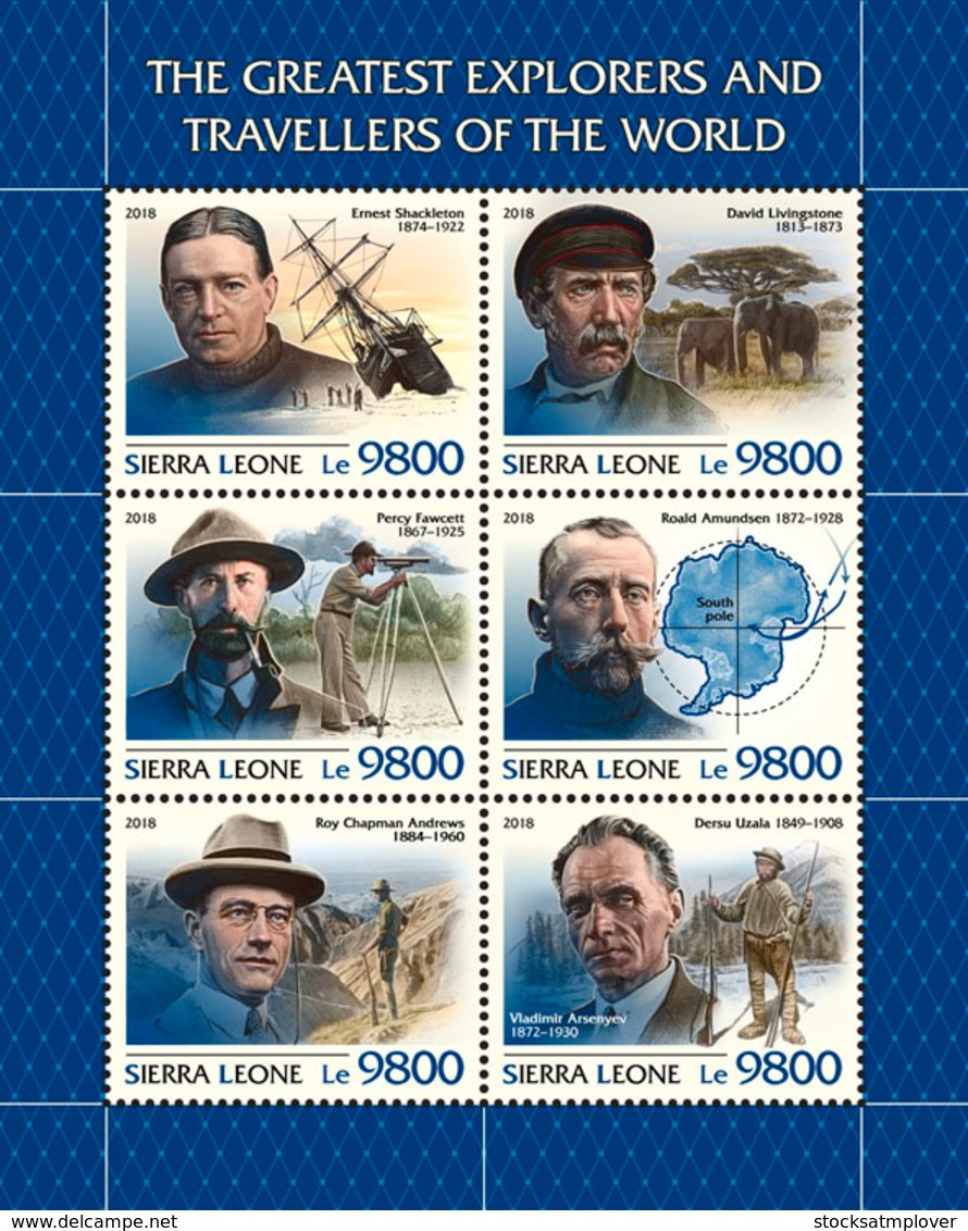 Sierra Leone 2018 The Greatest Explorers  S201811 - Sierra Leone (1961-...)