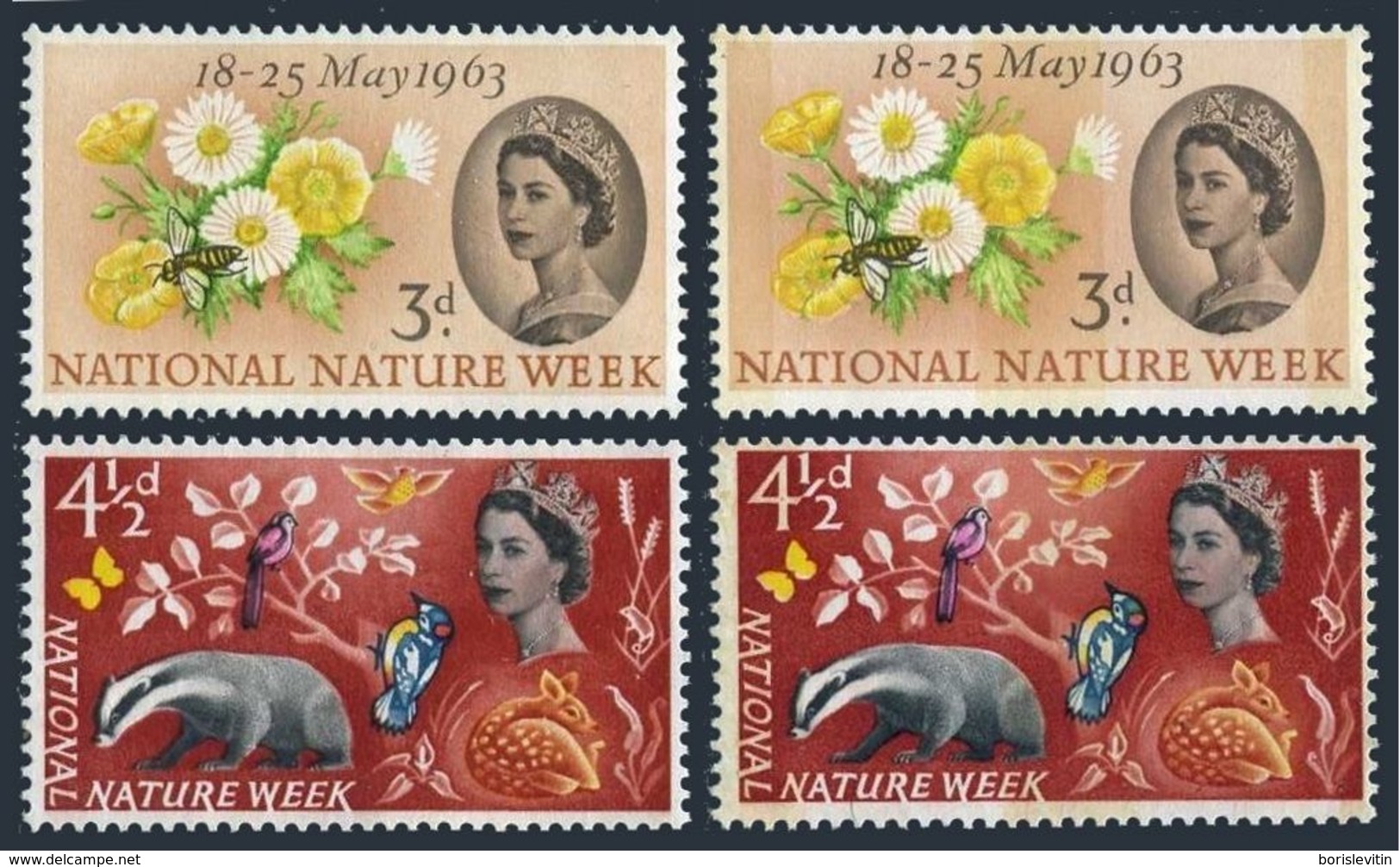 Great Britain 393-394,293p-394p,MNH.Mi 357-358,y National Nature Week,1963. - Unused Stamps