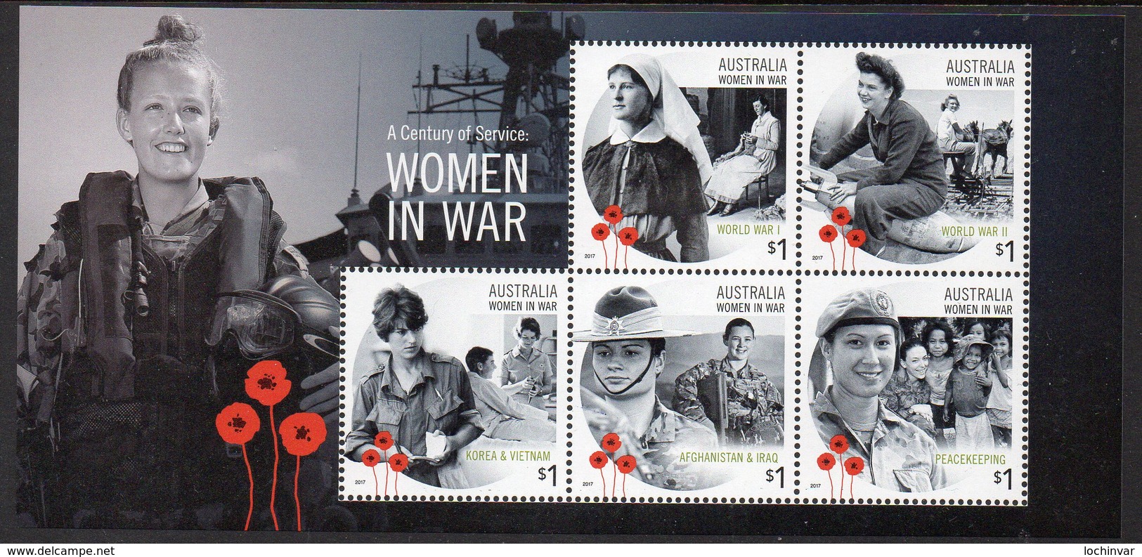 AUSTRALIA, 2017 WOMEN IN WAR MINISHEET MNH - Nuovi